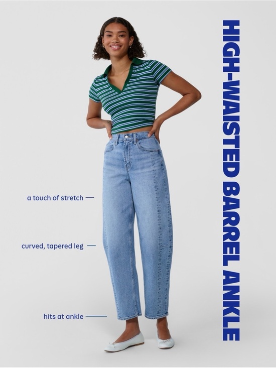 Old Navy Denim - Old Navy Light Blue Barrel Ankle Jeans